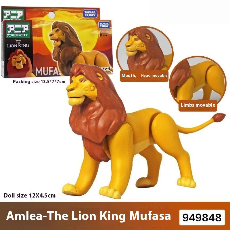 Em estoque Disney O Rei Leão Bonecos de Ação Brinquedos Simba Adulto Mufasa Scar Modelo de Brinquedo Animal Simulação Articulação Móvel de Presente