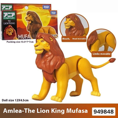 Em estoque Disney O Rei Leão Bonecos de Ação Brinquedos Simba Adulto Mufasa Scar Modelo de Brinquedo Animal Simulação Articulação Móvel de Presente