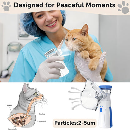 Inalador Nebulizador para Asma em Pets para Alívio Respiratório Dispositivo Veterinário Fácil de Usar para Animais Promove a Saúde do Pet