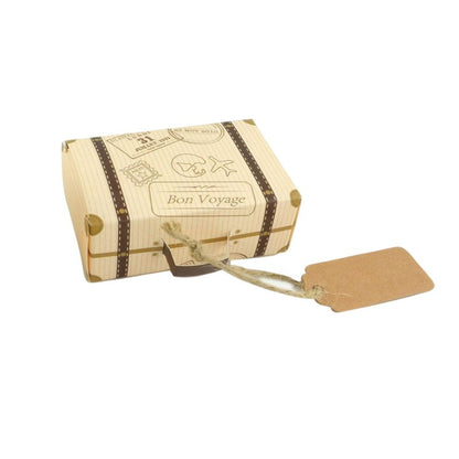 10/20/50pcs Mini Travel Suitcase Candy Box Kraft Paper Chocolate Favor Gift Box Packaging Bag Wedding Birthday Party Decoration