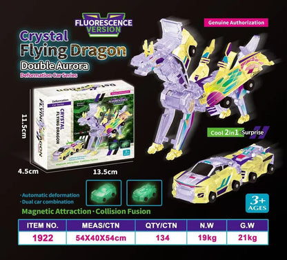 Carro Deus Rápido Brinquedo de Transformação Dinossauro Dragão Voador Combinação Pégaso Unicórnio Colisão Magnética Transformação Brinquedo Divertido