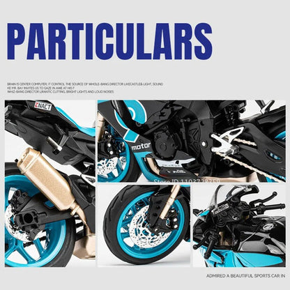 1:12 R1M R1 Modelo de Moto Brinquedos Liga Fundida Motocicletas em Miniatura Som Luz Amortecimento Simulação Motocicletas Presentes