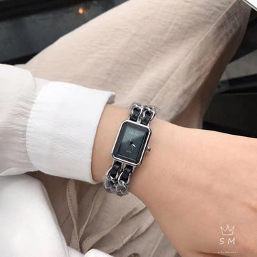 2025 NEW Fashion Brand Wrist Watches Woman Girl 20mm Rectangle Style Steel Metal Leather Band Quartz Luxury Square Clock