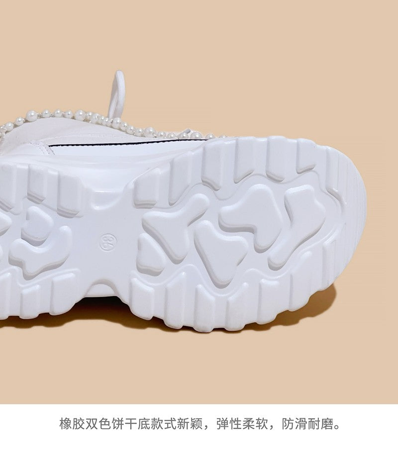 Fashion Women's Shoes Spring Casual Thick Sole 8cm Designer Sneakers Girls Lace-up Ladies Casual Shoes Women Sneakers