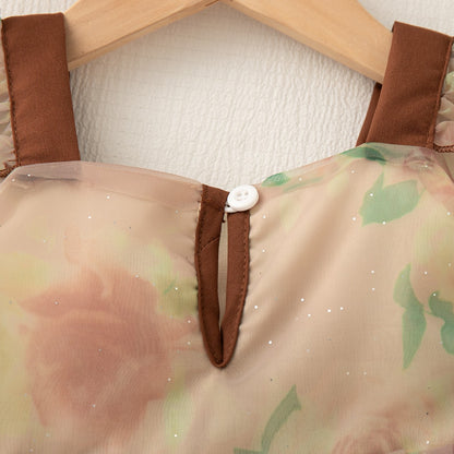 Summer Baby Girl Dress Bow Sequined Sleeves Princess Tulle Dress for Kids Girl Dance Party Gown Summer Clothes