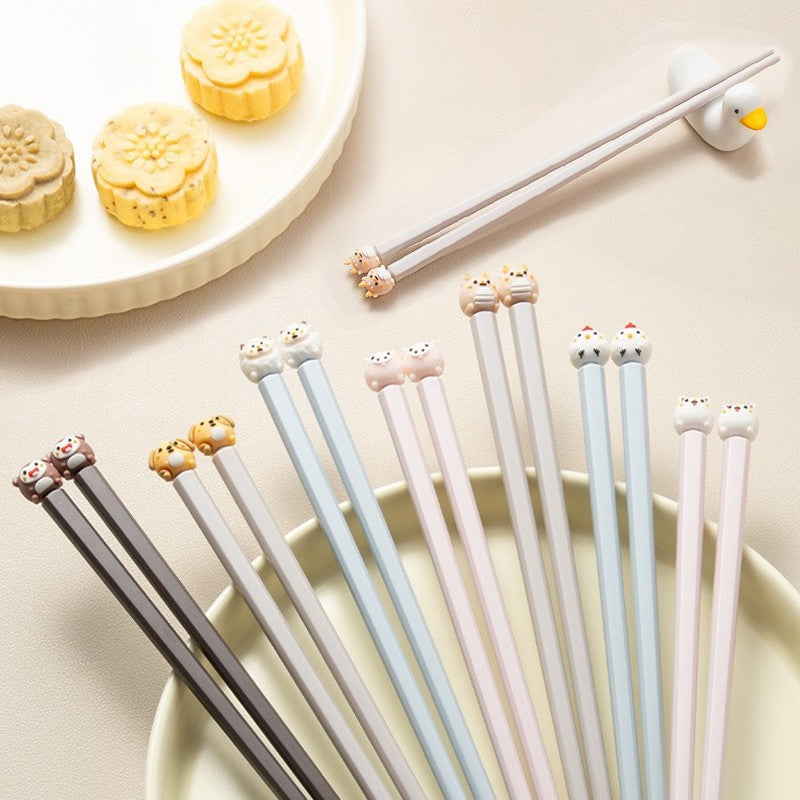 22cm 3D Bonitos Desenhos Animados Animais Hashi Para Crianças Hashi Chinês Comida Sushi Varas Casa Cozinha Louça Jantar Ferramenta de Cozinha
