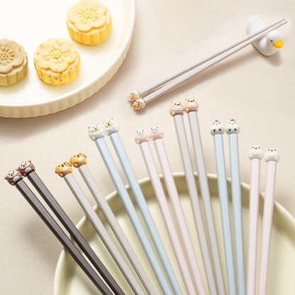 22cm 3D Bonitos Desenhos Animados Animais Hashi Para Crianças Hashi Chinês Comida Sushi Varas Casa Cozinha Louça Jantar Ferramenta de Cozinha