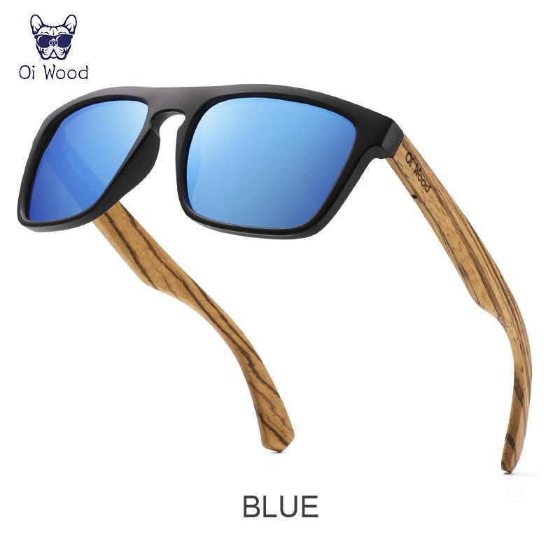 Óculos de Sol Quadrados de Madeira com Lentes Polarizadas Vermelhas Oi Wood Women