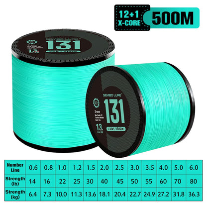 Linha de Pesca Trançada ZUKIBO Sembo 131, Resistente à Abrasão, Fina, Superforte, Trança Diamante Mais Apertada, Zero Elasticidade