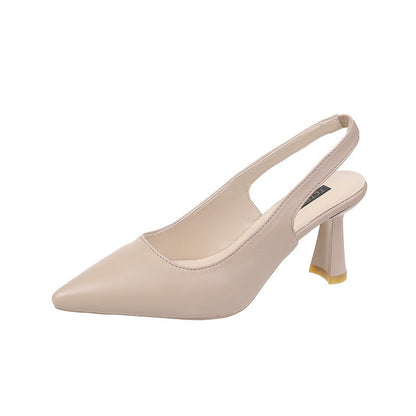 Sapatos Femininos de Verão com Salto Agulha, Bico Fino, PU Respirável, Confortáveis e Elegantes, Boca Rasa, Sandálias Sensuais
