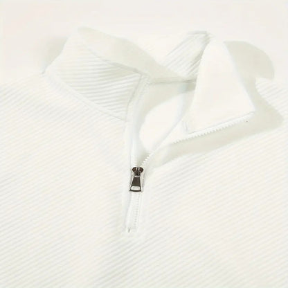 Men's Business Casual Polo Long Sleeve T-shirt spring and autumn Twill jacquard zipper polo shirt Comfortable and Breathable Top