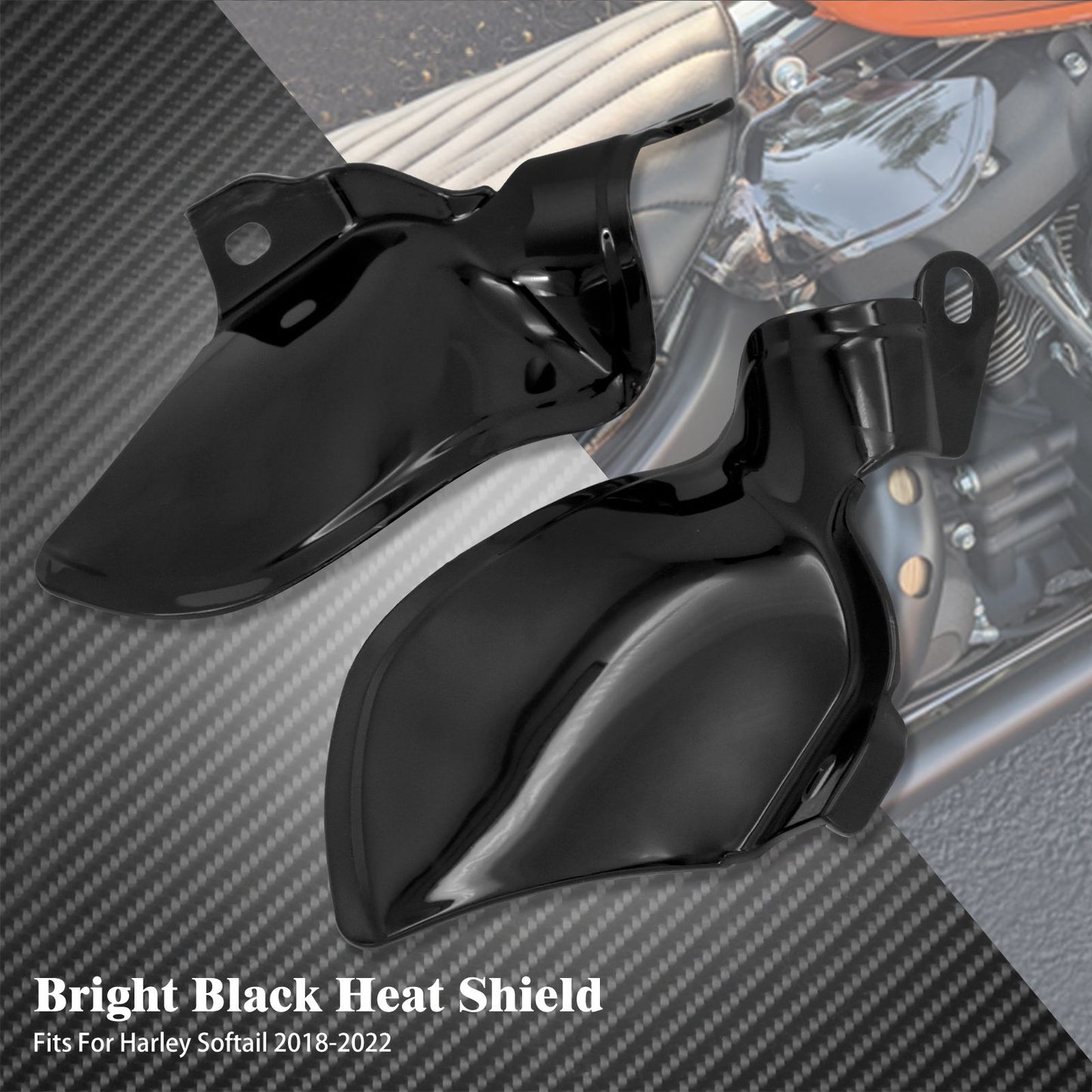Defletor de Calor do Escudo da Sela ABS para Motocicleta Preto Brilhante para Harley Softail Fat Boy Breakout Slim Street Bob 2018-2022