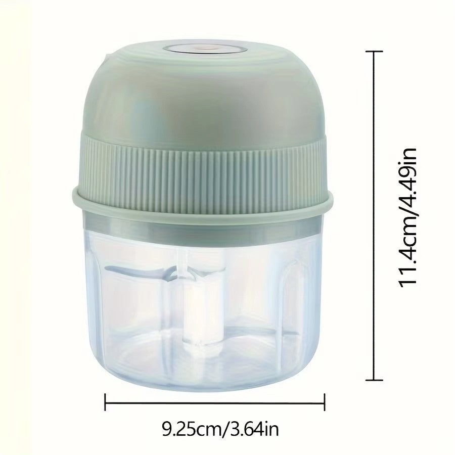 Mini processador elétrico portátil USB de 260ml para alho, triturador de alho com 2 lâminas, moedor de carne elétrico, picador de vegetais pequeno utensílio de cozinha