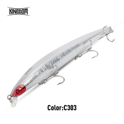 Kingdom Long Casting Fishing Lure 14.5g 19g 29g Floating Slow Sinking Minnow Wobbler Artificial Hard Bait Jerkbaits Seabass Pike