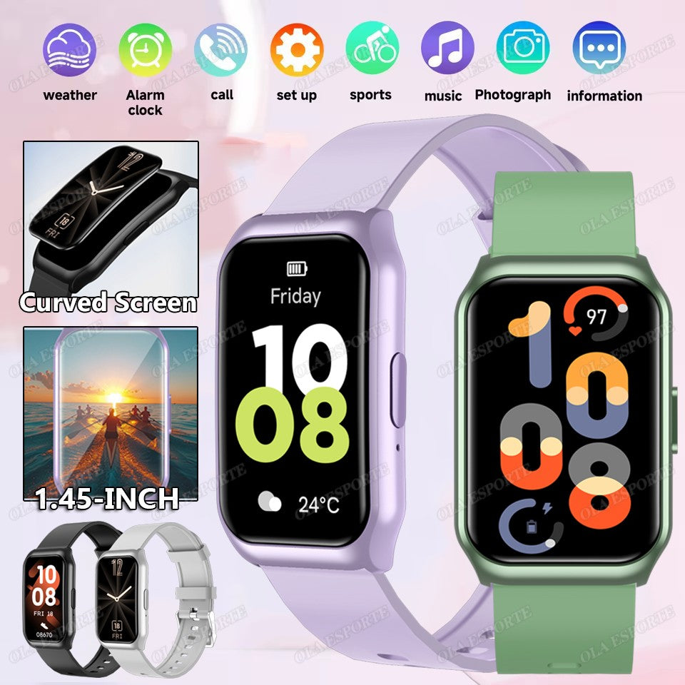 New Curved Screen Smart Watch 2025 For Health Watch Heart Rate Blood Oxygen/Pressure Sleep Monitor Sports Waterproof Smartwatch