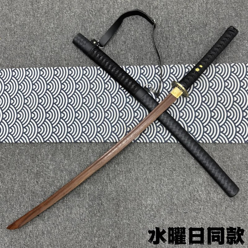 Quality Rosewood Blade Japanese Samurai Katana Sword Wooden Saya Fit Exercise Training Cosplay Props Unsharp