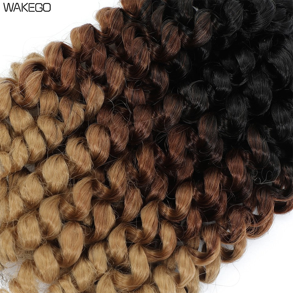 1-4 Pacotes 2X Ringlet Wand Curl Jamaican Bounce 8 polegadas Sintético Wand Curl Twist Braids Hair Crochet Cabelo Cacheado Extensões 20 Raízes