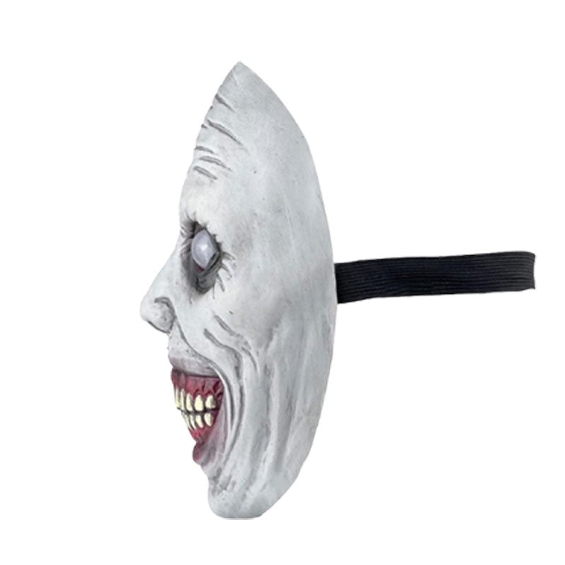 Scary Demon Halloween Mask Creepy White Face Cover Cosplay Prop for Haunted House Horror Party Costume Dress Up