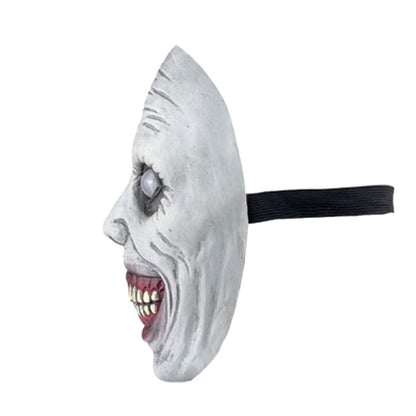 Scary Demon Halloween Mask Creepy White Face Cover Cosplay Prop for Haunted House Horror Party Costume Dress Up