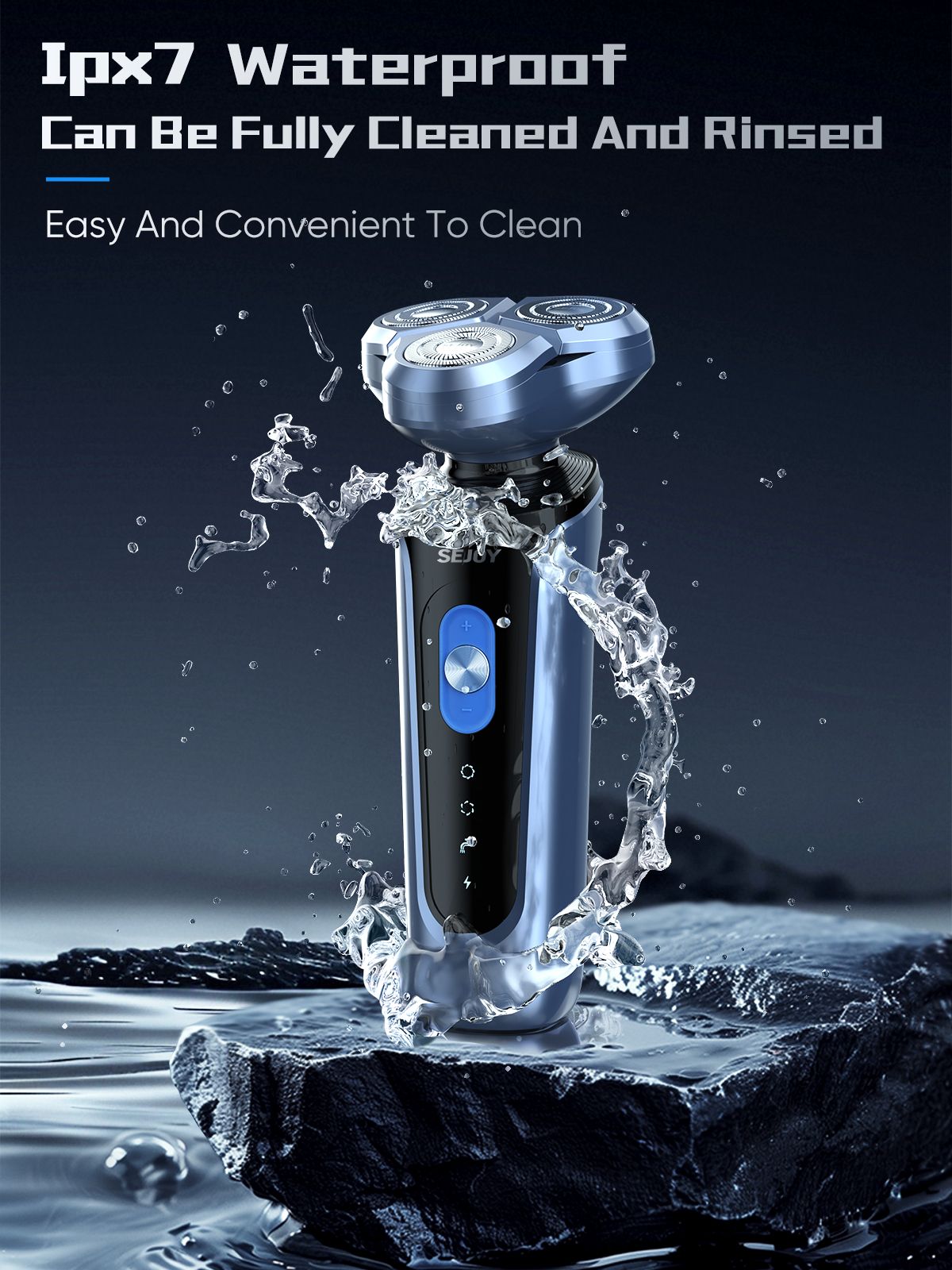 SEJOY 3 In 1 Man Shaver Electric Razor Rechargeable Triple Blade Trimmer Beard Floating Head Waterproof Hair Shaving Machine