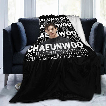 Cha EunWoo Kpop Astro Blankets Soft Warm Flannel Throw Blanket Cover for Bed Living room Picnic Travel Home Sofa