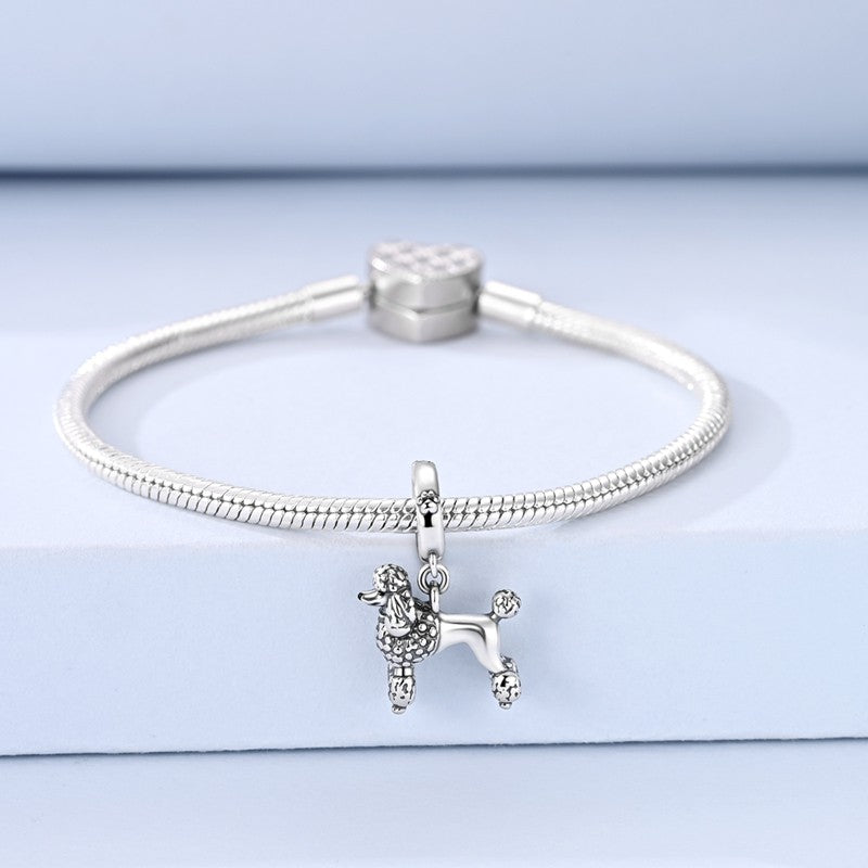 925 Sterling Silver Dog Charms French Bulldog Poodle German Shepherd Beagle Dachshund Pendants Fit Bracelets DIYJewelry Gift
