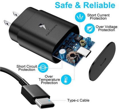 Original Samsung 25W Charger PD Type C Wall Chargeur Galaxi Z Fold 6 5 Z Flip 4 S25 S24 S23 A05s A54 A24 A23 M54 M13 M22 M32 M53