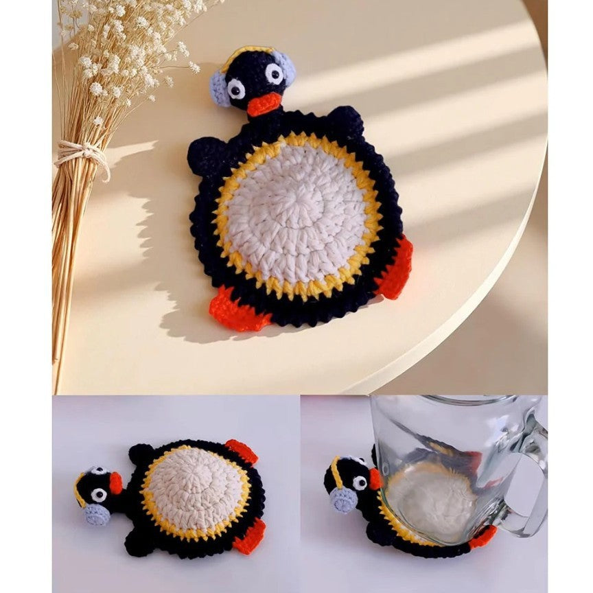 Funny Crochet Animal Coaster Finished Handwoven Coaster Coffee Cup Decor Gift