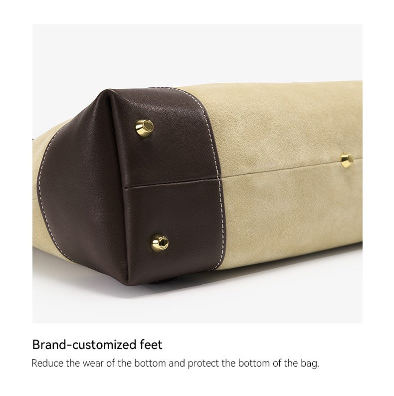 ?Genuine Suede Women's Bag Large Capacity Crossbody Underarm Tote for Commuting Multi-functional Hobo Bag