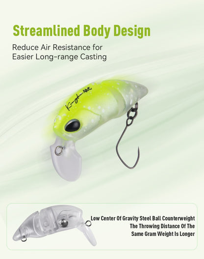 Isca Artificial Kingdom Micro Expert para Pesca 2.3g 37mm Minnow Articulado Flutuante Isca Rígida Swimbait Crankbait de Superfície Isca para Truta