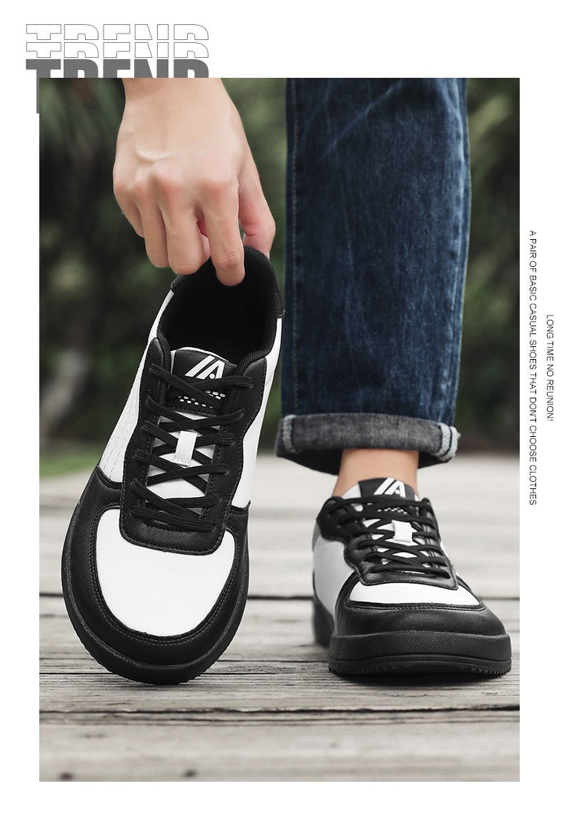 2025 New Mens Casual Shoes Leather Fashion Breathable Sneakers Anti Slip Travel Shoes Lace Up Flats Shoes Comfortable Men Shoes