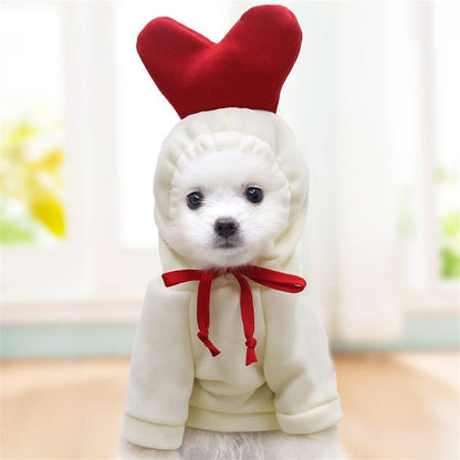 Roupas para Pets Cachorros Moletom com Capuz Fruta Casaco Quente Gato Suéter Fantasia de Inverno para Filhotes Cães de Pequeno Médio Grande Porte e Gatos