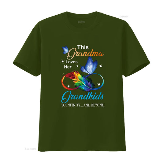 This Grandma Loves Her Grandkids T Shirt Mom s for Plus Size Tops vintage Washed Top For Everyday Wear designer clothes