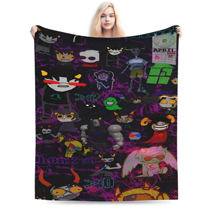 Manta de Flanela Homestucked Manga Cobertor Macio e Quente para Sofá Cama Viagem Engraçado Colcha Capa de Sofá-Cama