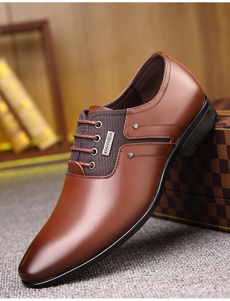 QFFAZ Big Size 38-47 Men Wedding Dress Shoes Black Brown Oxford Shoes Formal Office Business British Lace-up Men's Footwear