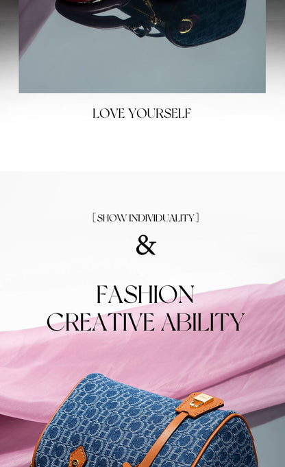 Women's Shoulder Bag 2025 New Cowboy Splicing Pillow Bag, Casual Party Women's Handbag