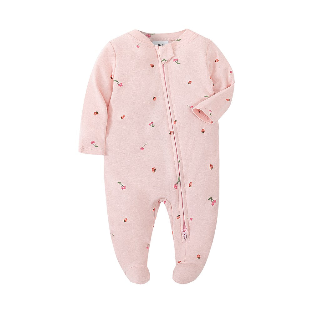 Newborn Footed Pajamas Zipper Girl and Boy Romper Long Sleeve Jumpsuit Cotton Solid White Fashion 0-12 Months Baby Clothes ?