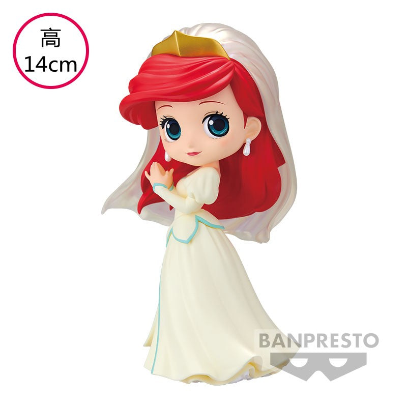 Bandai Disney A Pequena Sereia Anime Qposket Personagens Ariel Linha Glitter Boneco de Ação Modelo Colecionável Brinquedos Presente de Aniversário