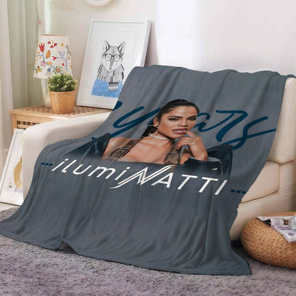 N-Natti Natasha Singer Blanket Warm And Soft Suitable For Bedroom Living Room Sofa Bed Office Travel Camping