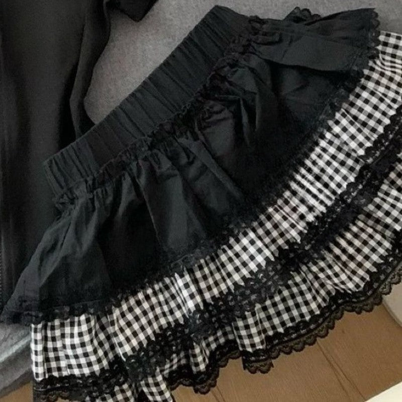 Japanese Kawaii Yellow Cake Skirts Women Casual Y2k Clothing Harajuku Cute Skirts Female Outwear Chic Party Bow Cosplays Girls