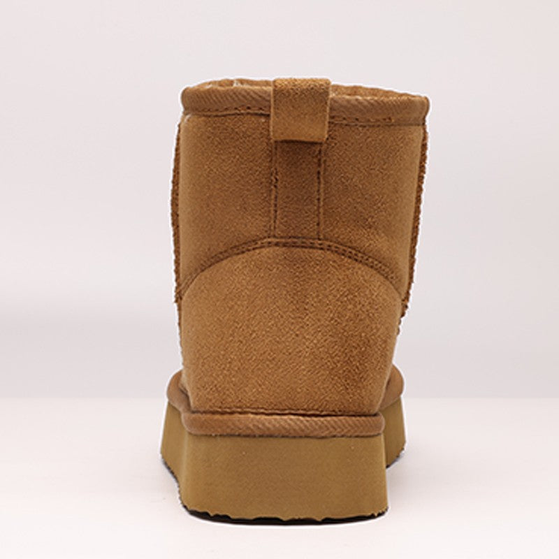 Shevalues Warm Plush Snow Boots For Women Winter Outdoor Anti-slip Fur Fluffy Ankle Boots Comfort Thick Sole Fuzzy Cotton Shoes