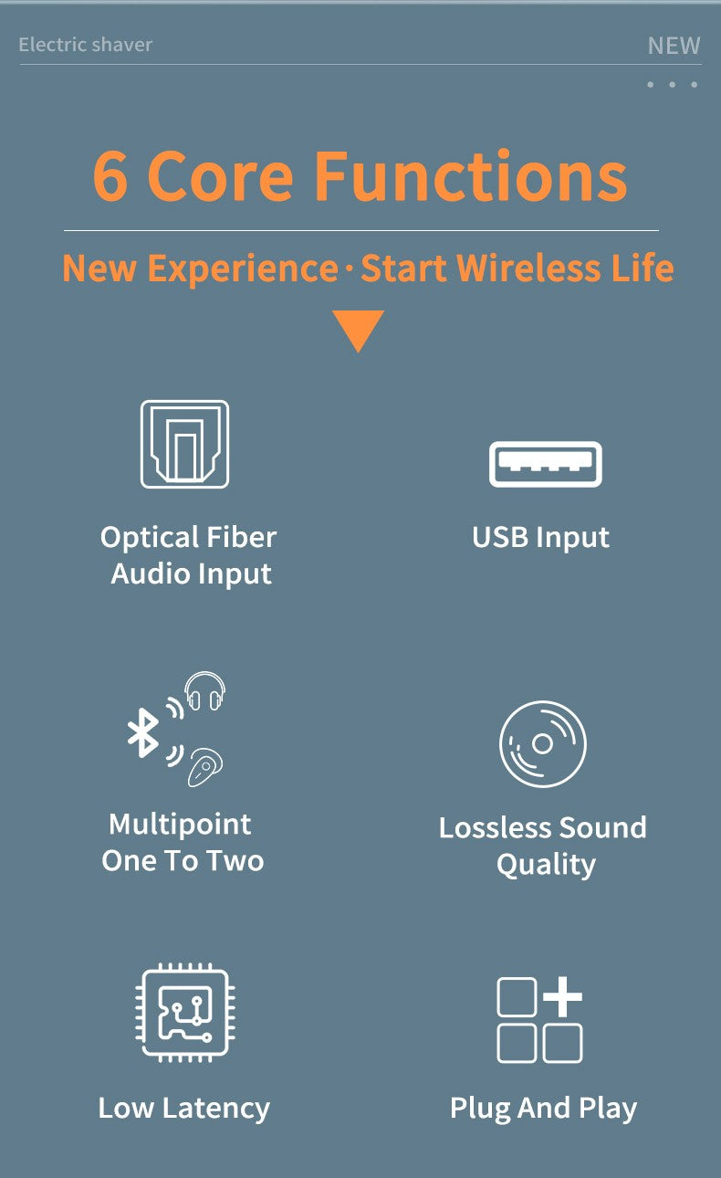 USB Optical Wireless Bluetooth 5.4 Transmitter 2 in 1 Audio Adapter Low Lantency For TV PC PS3/PS4/Xbox Wireless Audio Adapter