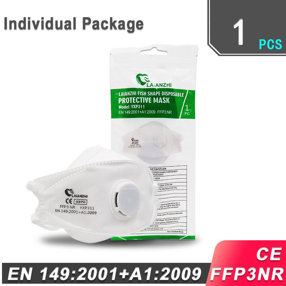 LAIANZHI FFP3 CE Face mask Air valve protective masks pm2.5 masks harmful hygiene mask filter Headwear mouth mask ffp3mask