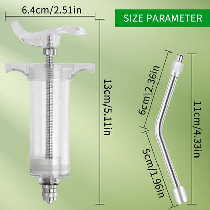 10/20/30/50/100ml Seringa Automática Avícola Com Agulha Injetor Animal Ajustável Vacina Injeção Ferramenta Veterinária Para Aves Gado