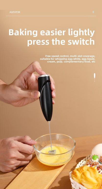 Battery powered electric milk frother, egg beater, portable milk coffee machine, cake cream maker, household kitchen mixer
