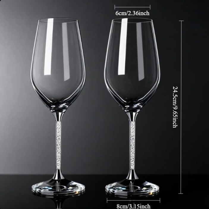 Conjunto 2 Peças Taças de Cristal Luxo Vinho Tinto Copos Altos para Festa Champanhe Flute Copos de Beber