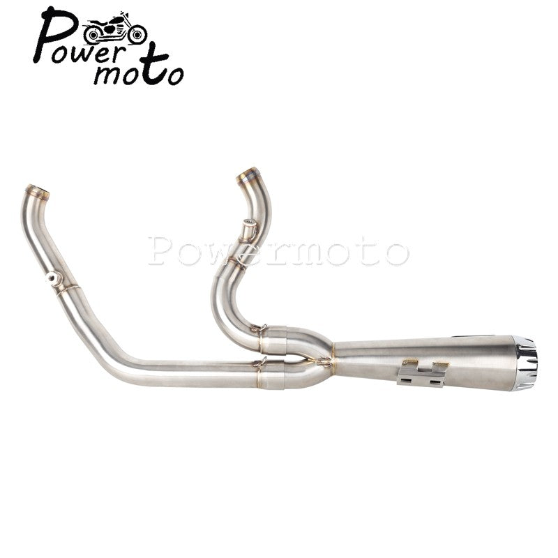 For Harley Softail Low Rider S ST EI Diablo Street Bob 2018-up 2-into-1 Motorcycle Complete Full System Exhaust Pipe Muffler