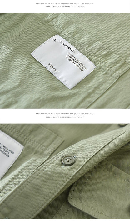 Men's Short Sleeve Cargo Shirt Streetwear Summer Loose Fit Workwear Shirt with Chest Pocket Breathable Cotton Daily Outfits Tops