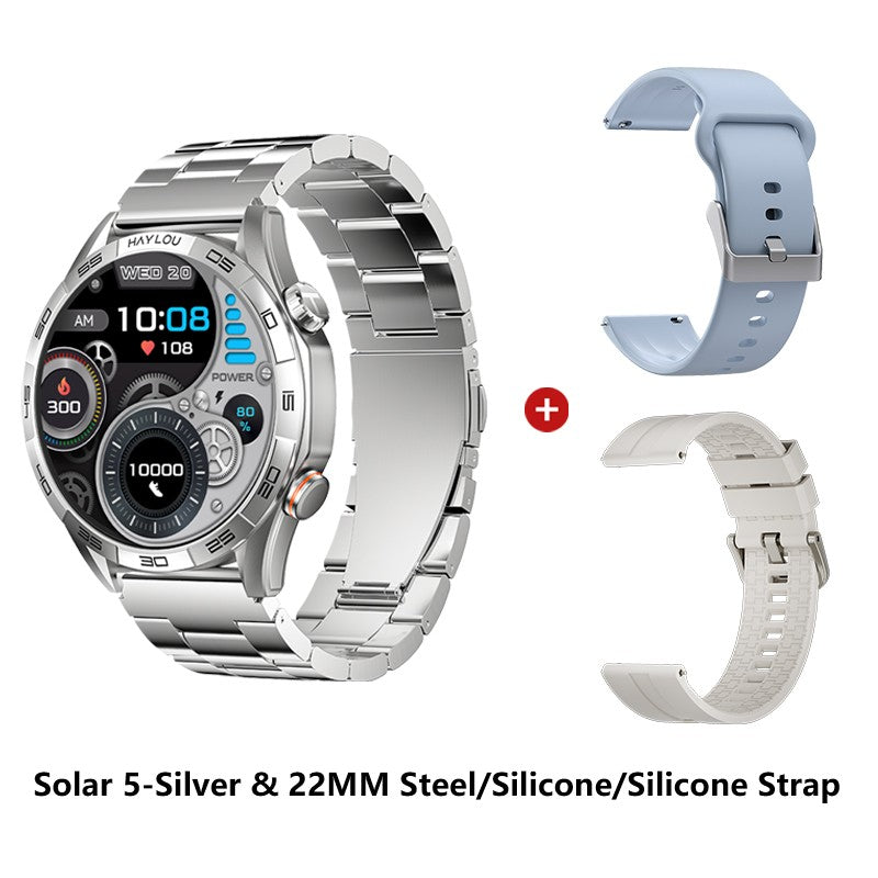 Smartwatch HAYLOU Solar 5 com Chamada de Voz, Tela AMOLED de 1,58'', 60Hz, Monitoramento de Saúde 24 Horas, Smartwatch Esportivo para Homens
