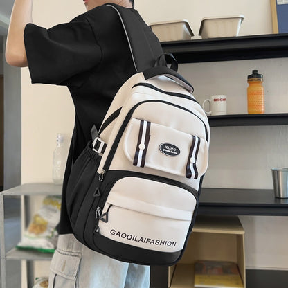 Mochila de Computador Original, Grossa e de Grande Capacidade, Estilo Universitário, Adequada para Estudantes Universitários em Deslocamento, Mochila Portátil para Atividades ao Ar Livre